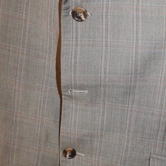 MEN BROWN PLAID MICHAEL KORS BLAZER PANTS SUIT SIZE 42R 100% WOOL ROLLED CUFFS - Picture 11 of 13